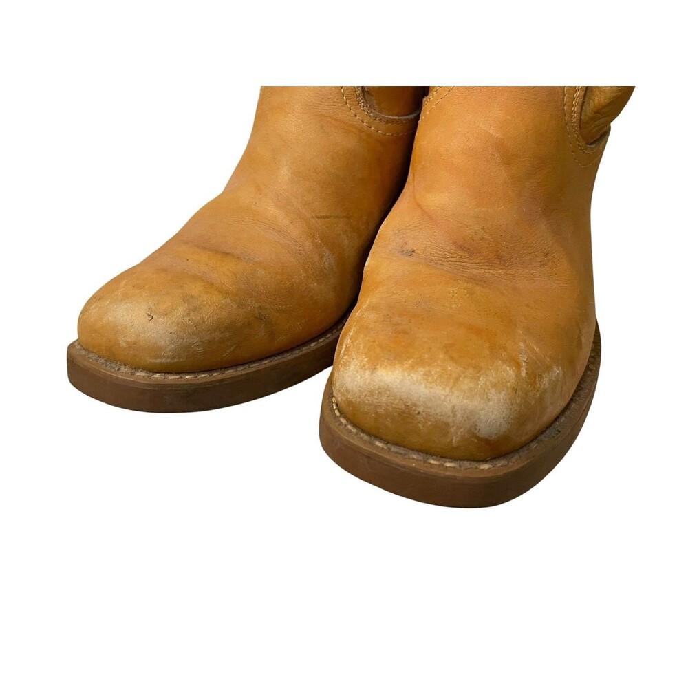 Vintage Landis Light Brown Leather Campus Western Boots Men’s Size 10 USA Cowboy - Picture 4 of 12